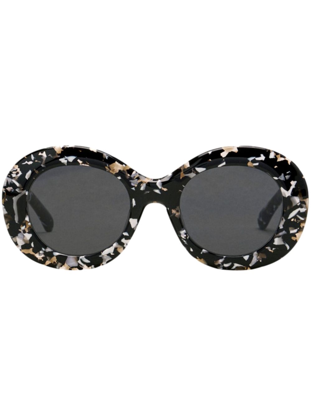 AMI Paris Rounded Ami de Coeur 玳瑁纹太阳眼镜 - 黑色