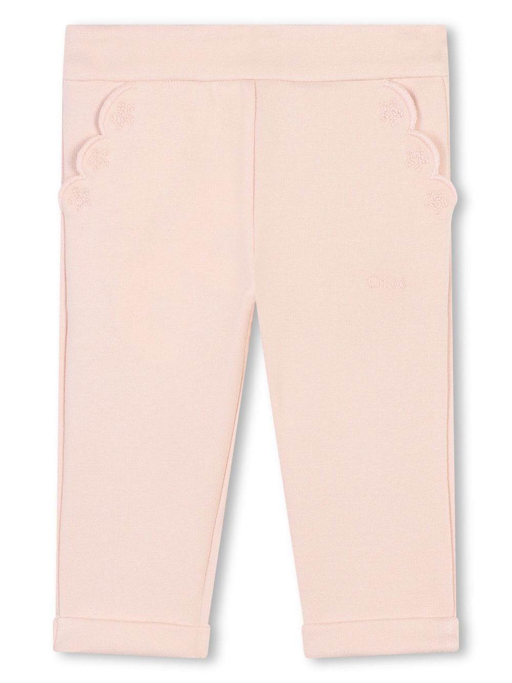 Chloé Kids 刺绣运动裤 - 粉色