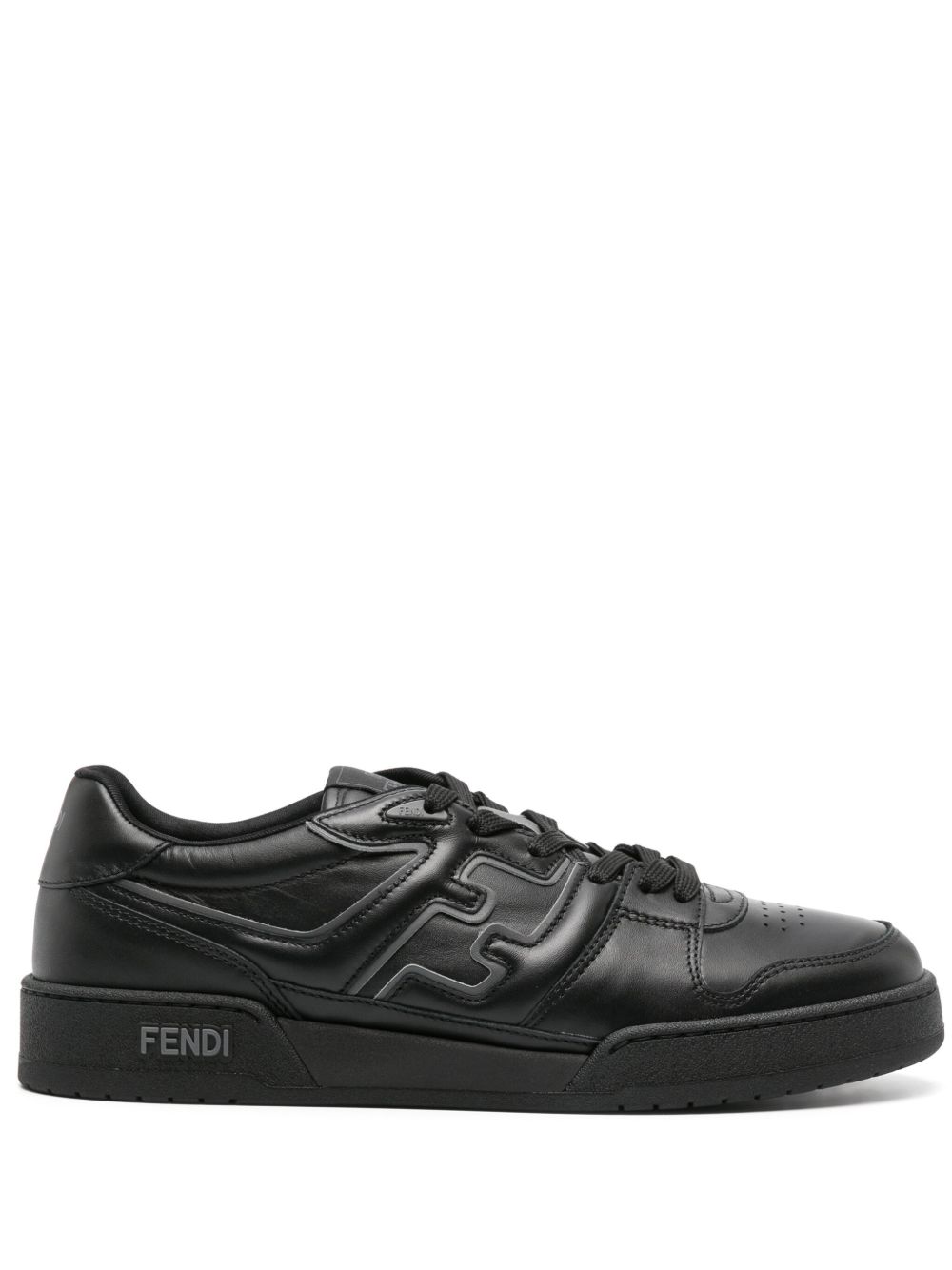 FENDI Match 双色皮质运动鞋 - 黑色