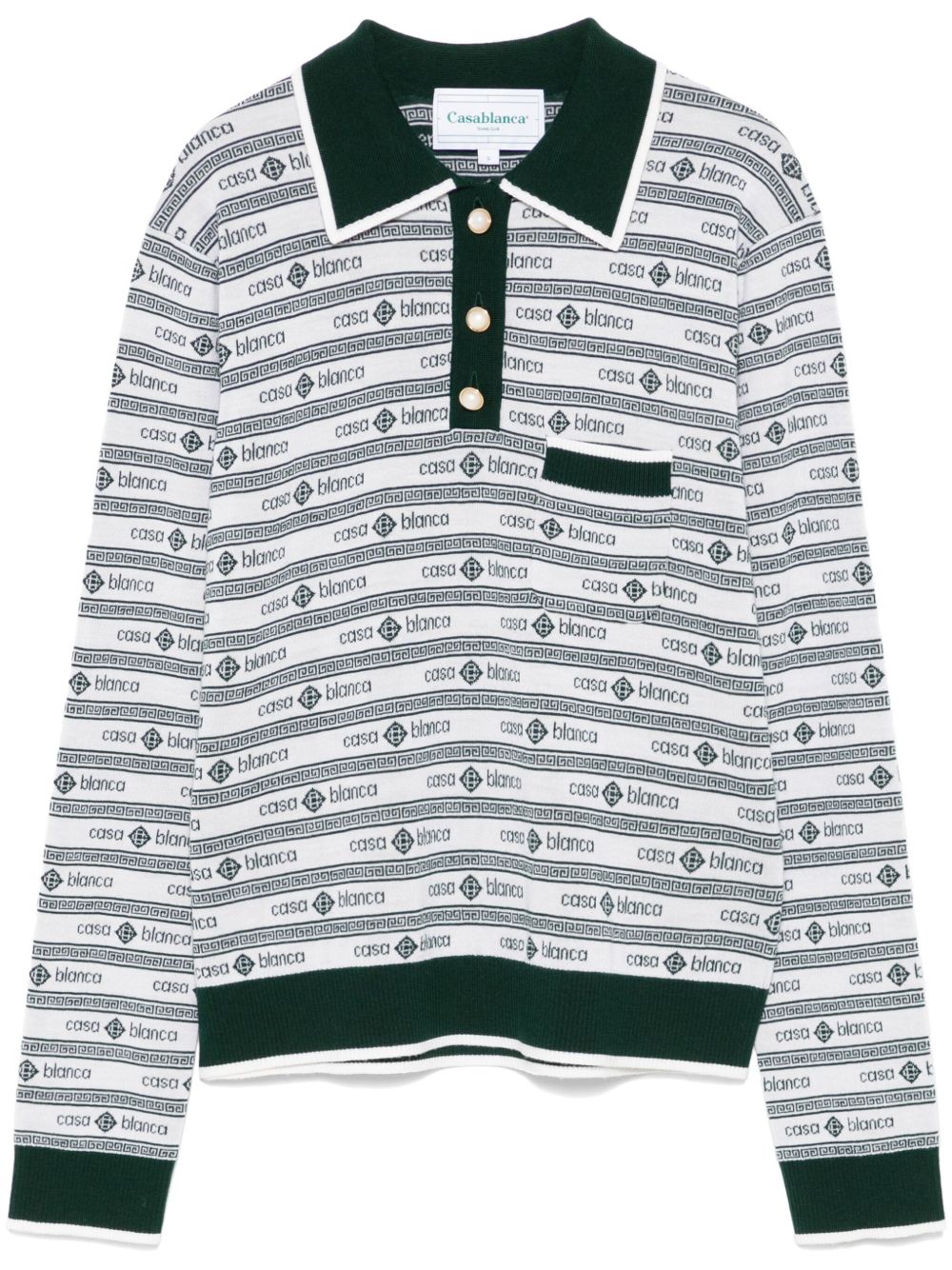 Casablanca Logo Classic polo领上衣 - 白色
