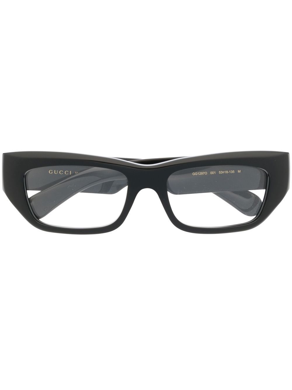 Gucci Eyewear logo猫眼框眼镜 - 黑色