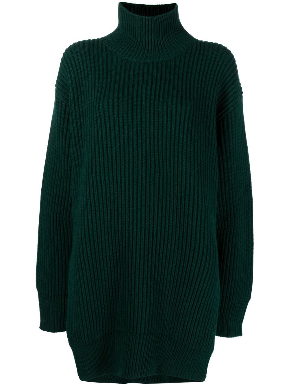Jil Sander 罗纹针织高领毛衣 - 绿色