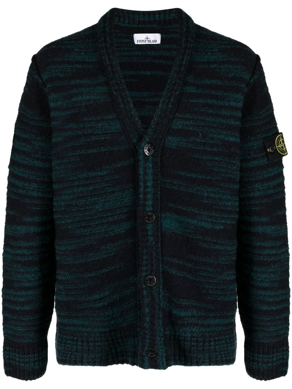 Stone Island 罗盘徽章羊毛混纺开衫 - 蓝色