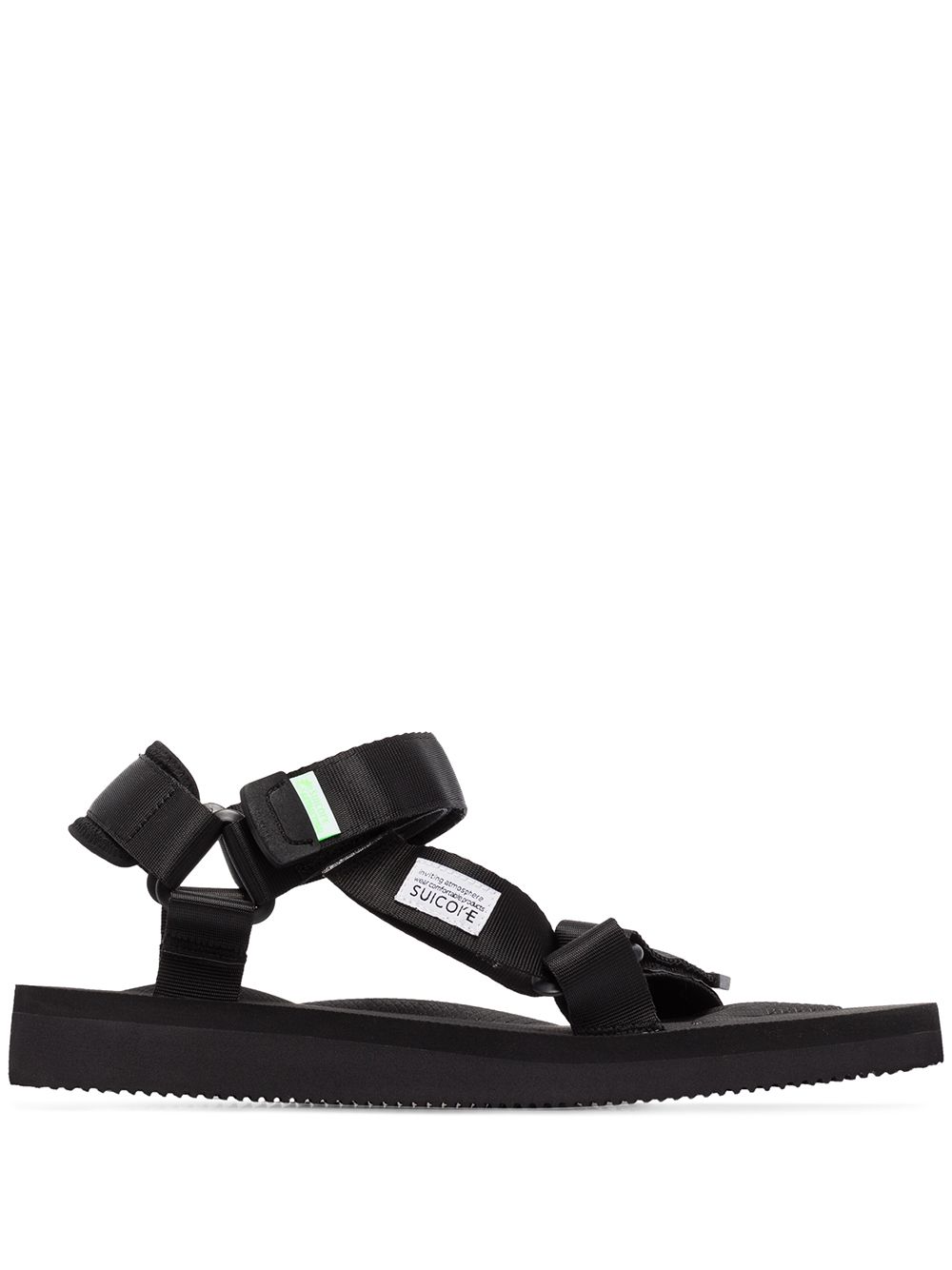 Suicoke Depa 多带平底凉鞋 - 黑色