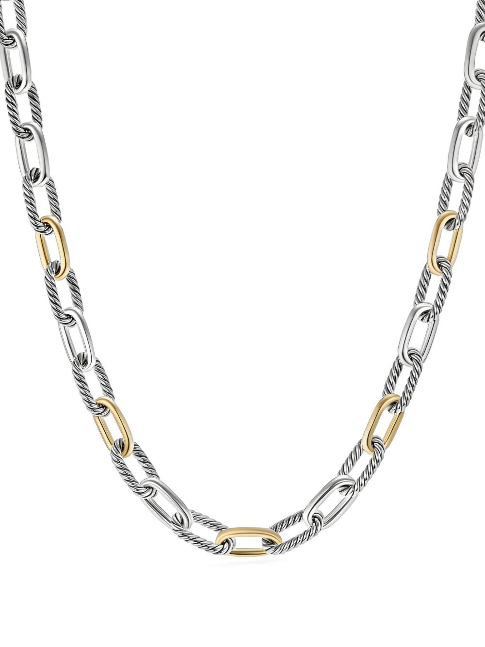 David Yurman Madison 18K黄金纯银11毫米链式手链 - 银色