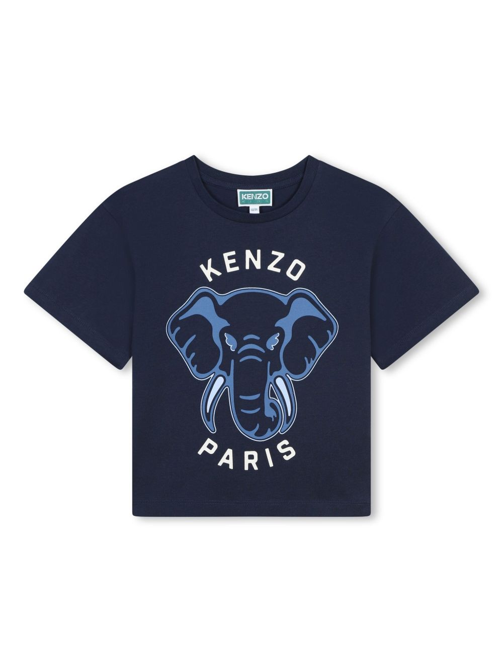 Kenzo Kids logo印花棉T恤 - 蓝色