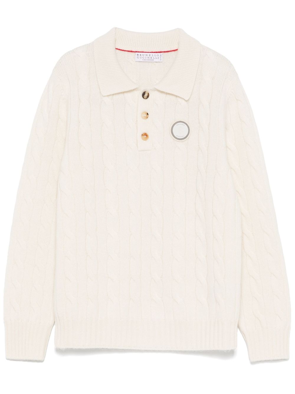 Brunello Cucinelli Kids 标贴polo领上衣 - 中性色