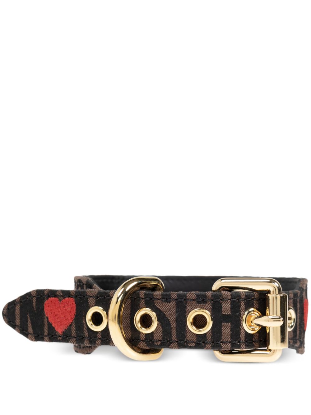 Moschino logo印花宠物狗项圈 - 褐色