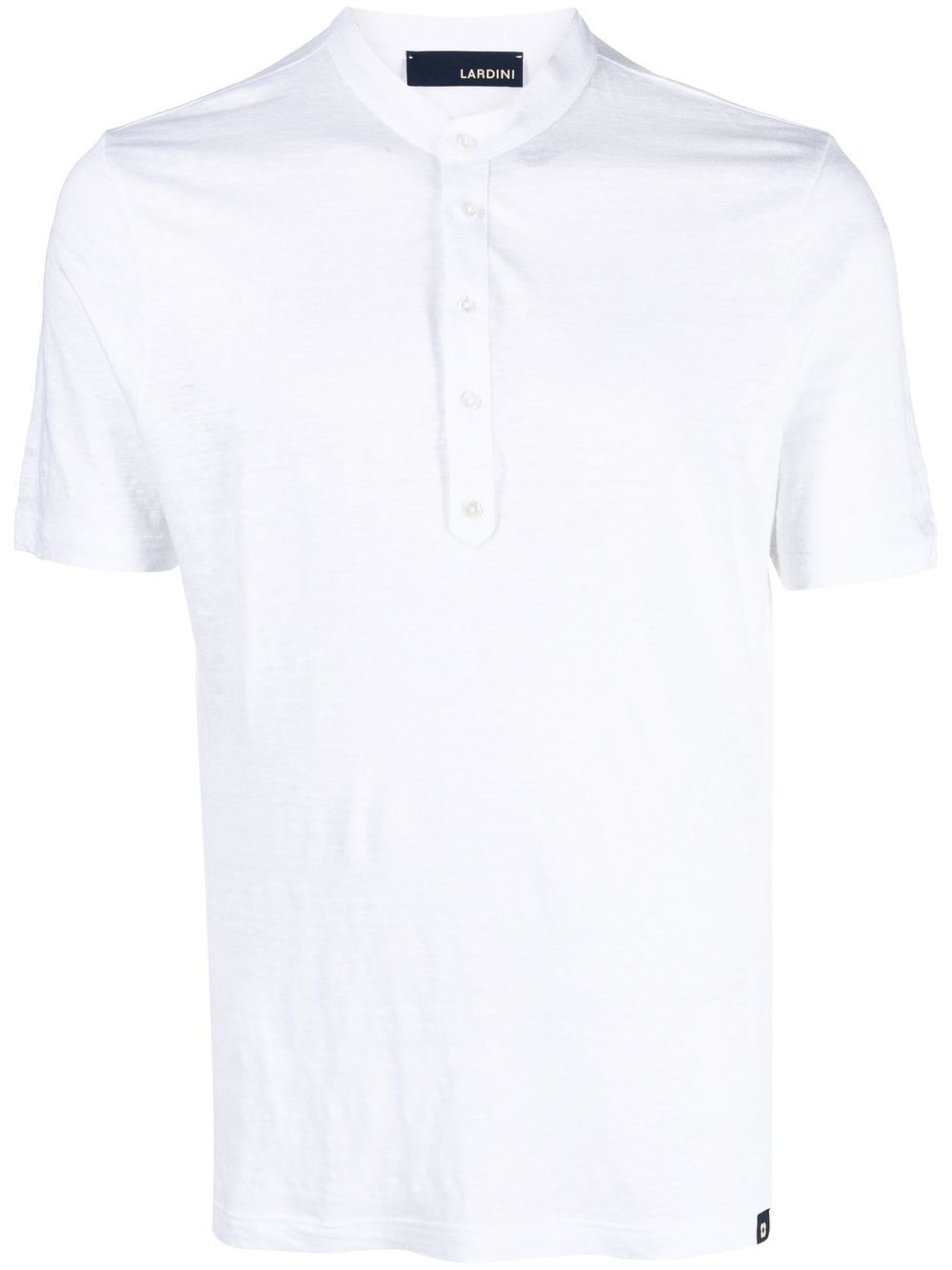 Lardini 亚麻直领polo衫 - 白色