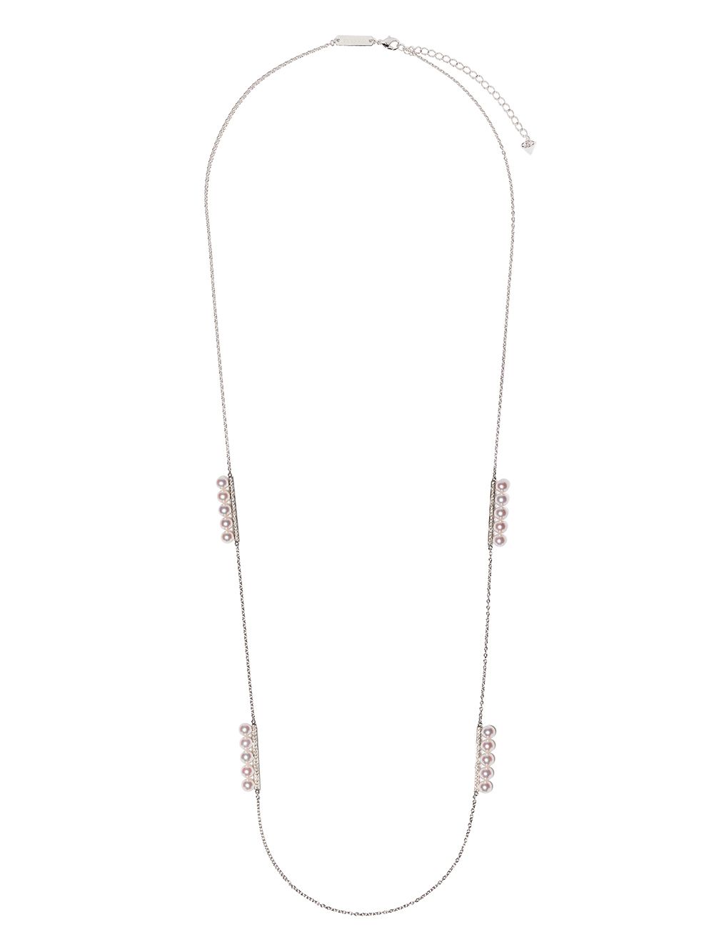 TASAKI Balance 18K白金阿古屋珍珠钻石镶嵌项链 - 银色