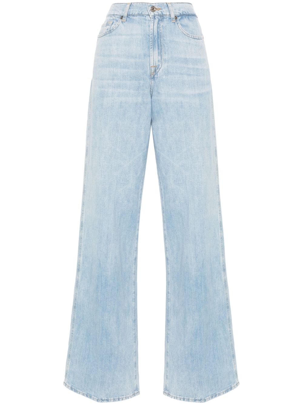 7 For All Mankind Lotta 高腰阔腿牛仔裤 - 蓝色