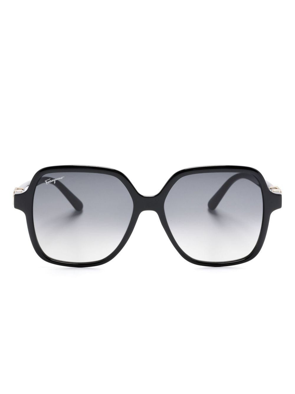 Ferragamo 超大镜框太阳眼镜 - 黑色