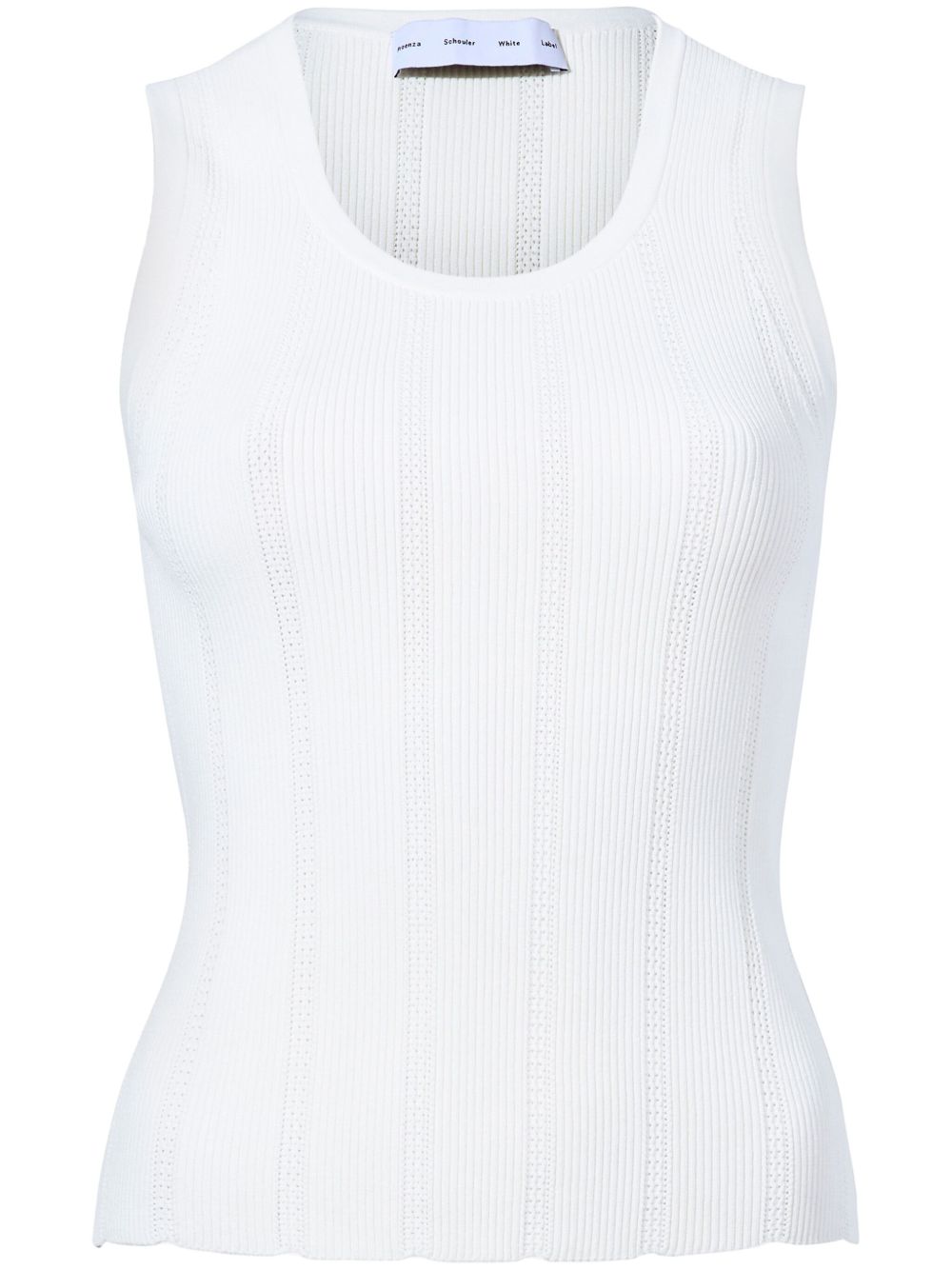 Proenza Schouler White Label Perry 细致网眼罗纹针织上衣 - 白色
