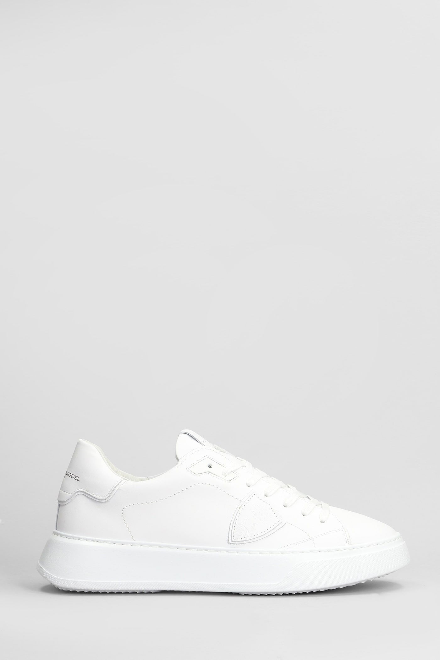 Philippe Model Temple Low Sneakers In White Leather