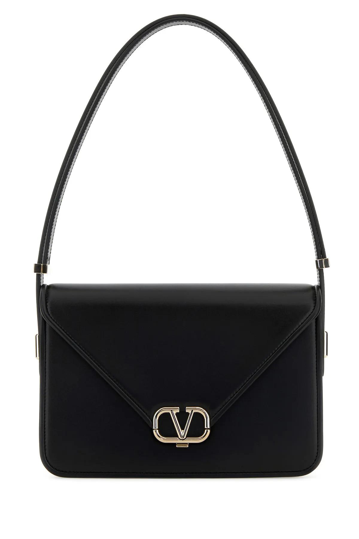 Valentino Garavani 黑色皮革Vlogo肩包
