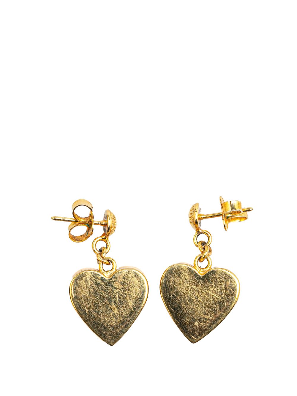 Louis Vuitton Pre-Owned 黄铜树脂 Pomme D'Amour Lock Me Heart Drop Push Back 耳环（2012年典藏款） - 金色