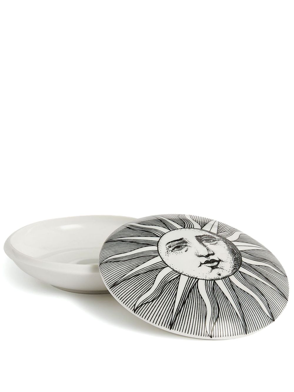 Fornasetti Sole 手工装饰陶瓷餐盘 - 白色