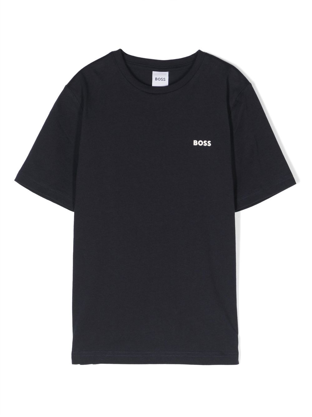BOSS Kidswear logo压纹棉T恤 - 蓝色