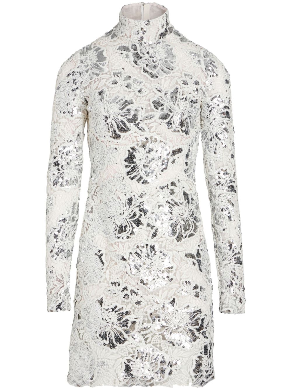 Giambattista Valli 亮片绳结编织迷你连衣裙 - 白色