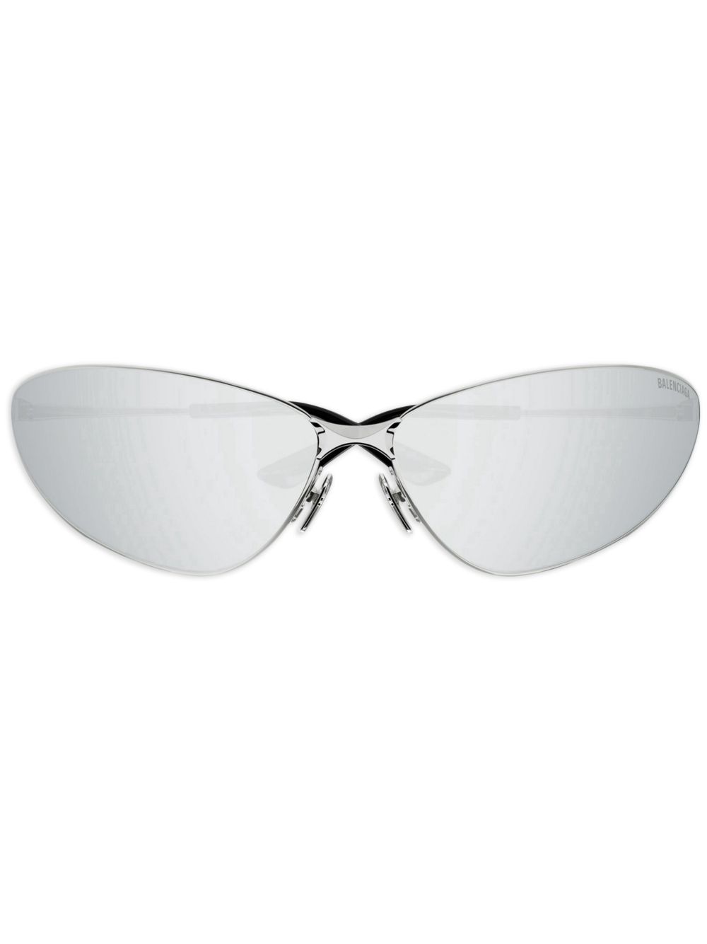 Balenciaga Eyewear Extreme 椭圆形框太阳眼镜 - 银色