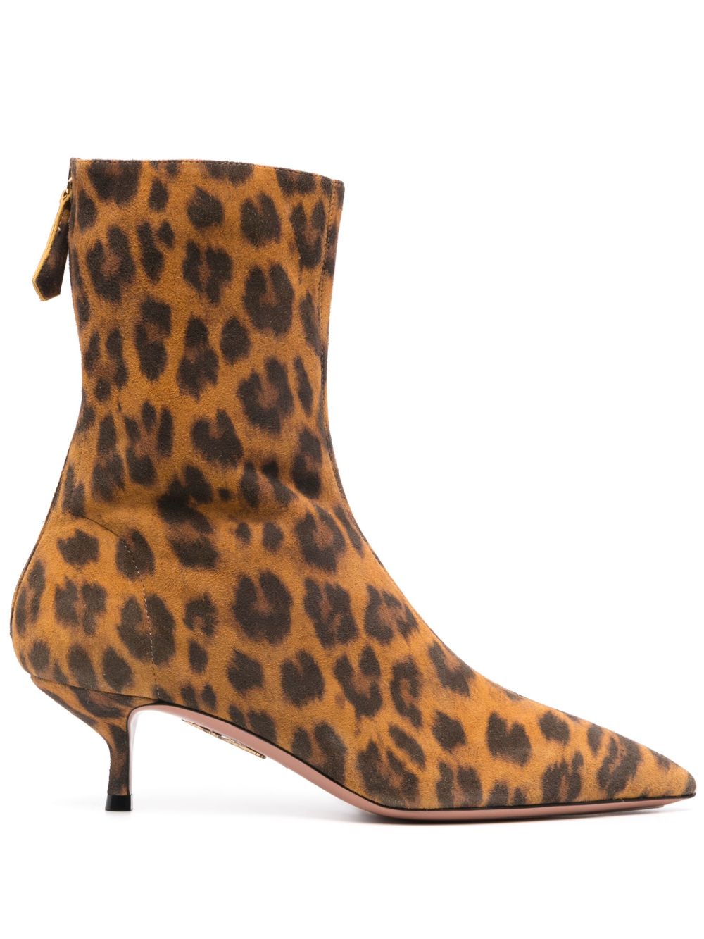 Aquazzura Montmartre 中跟皮靴 - 褐色