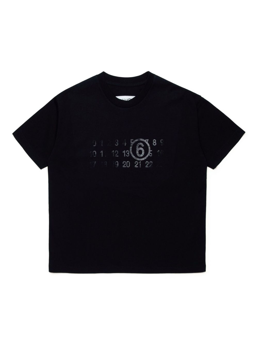 MM6 Maison Margiela Kids 数字印花棉T恤 - 黑色