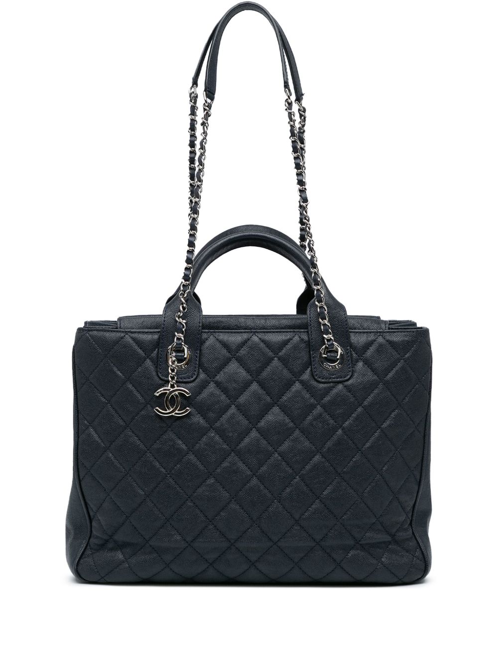 CHANEL Pre-Owned Caviar Urban Companion 大号绗缝斜挎包（2018年典藏款） - 蓝色