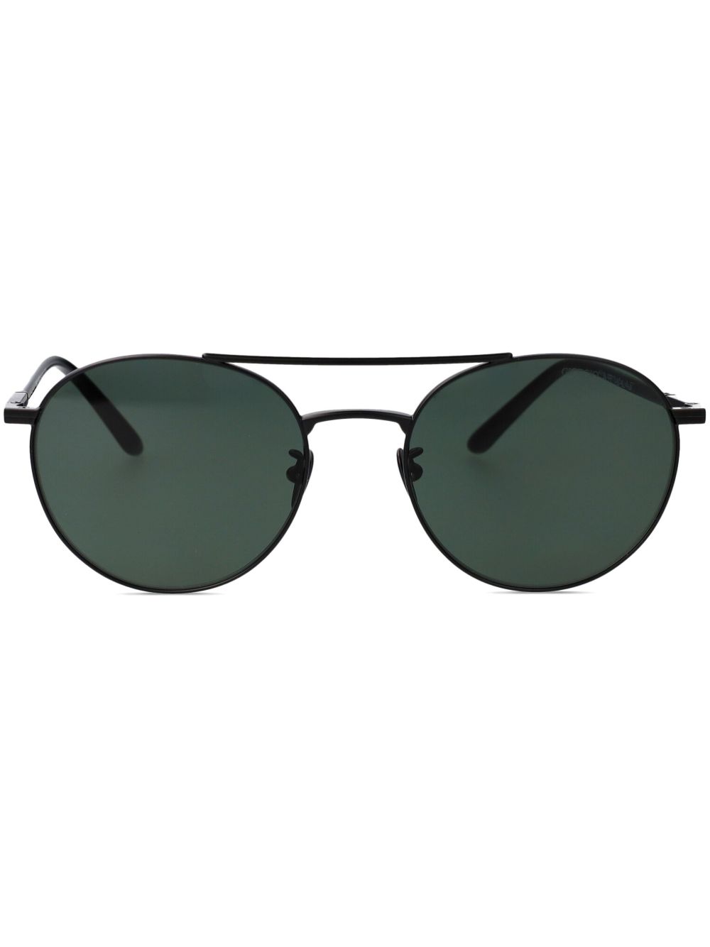 Giorgio Armani 飞行员镜框太阳眼镜 - 黑色