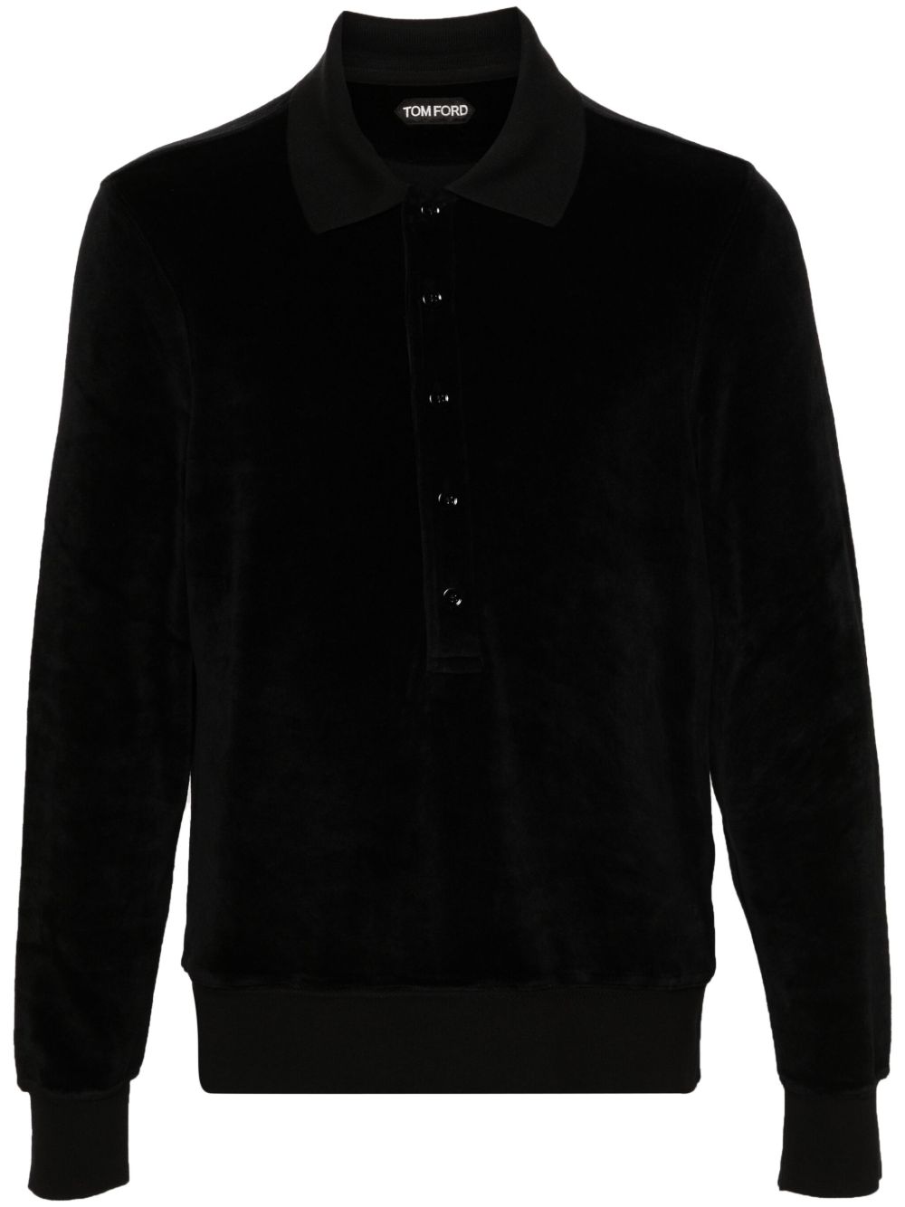 TOM FORD 丝绒polo衫 - 黑色