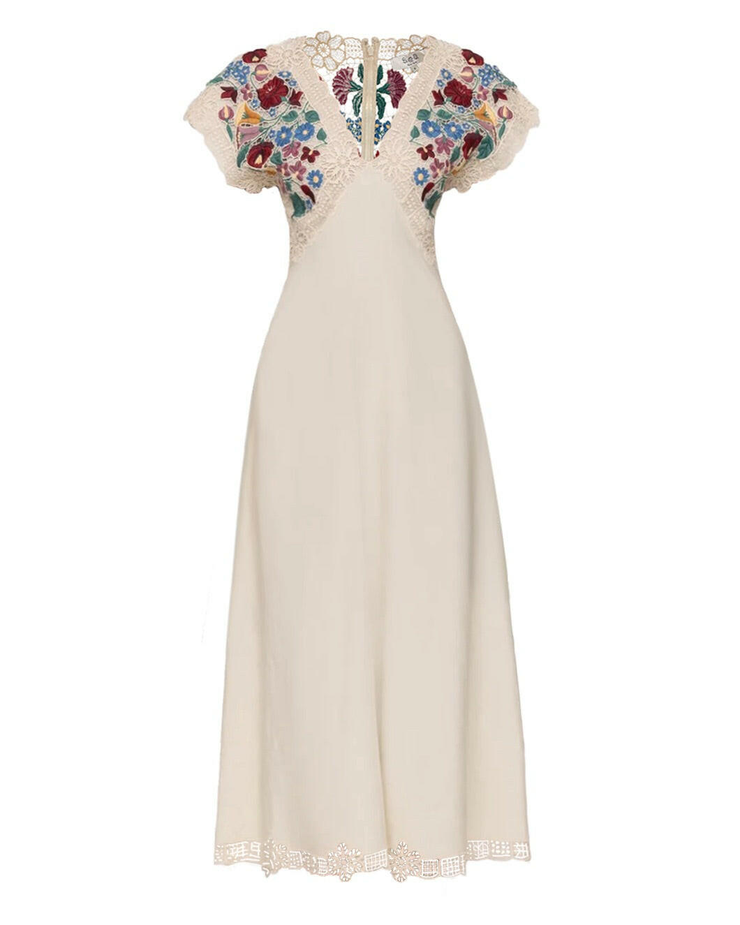 Katharine Embroidery V-Neck Dress