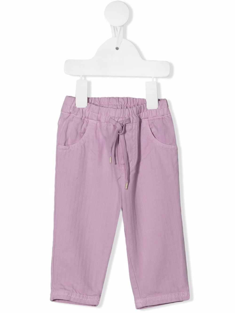 Chloé Kids 人字斜纹针织牛仔裤 - 粉色