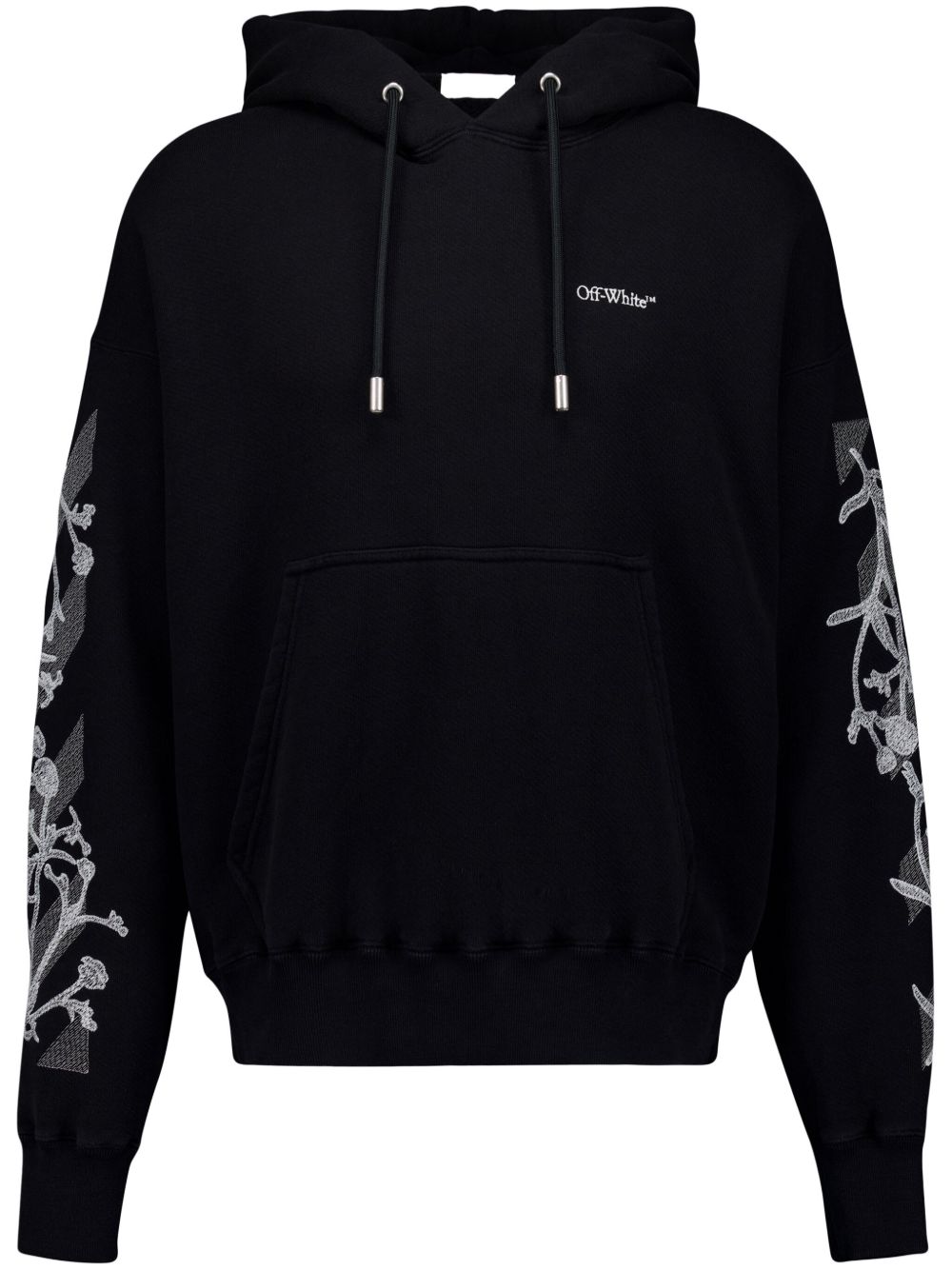 Off-White 花卉印花连帽衫 - 黑色