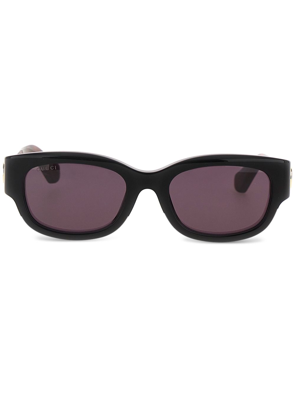 Gucci Eyewear 长方形镜框太阳眼镜 - 黑色