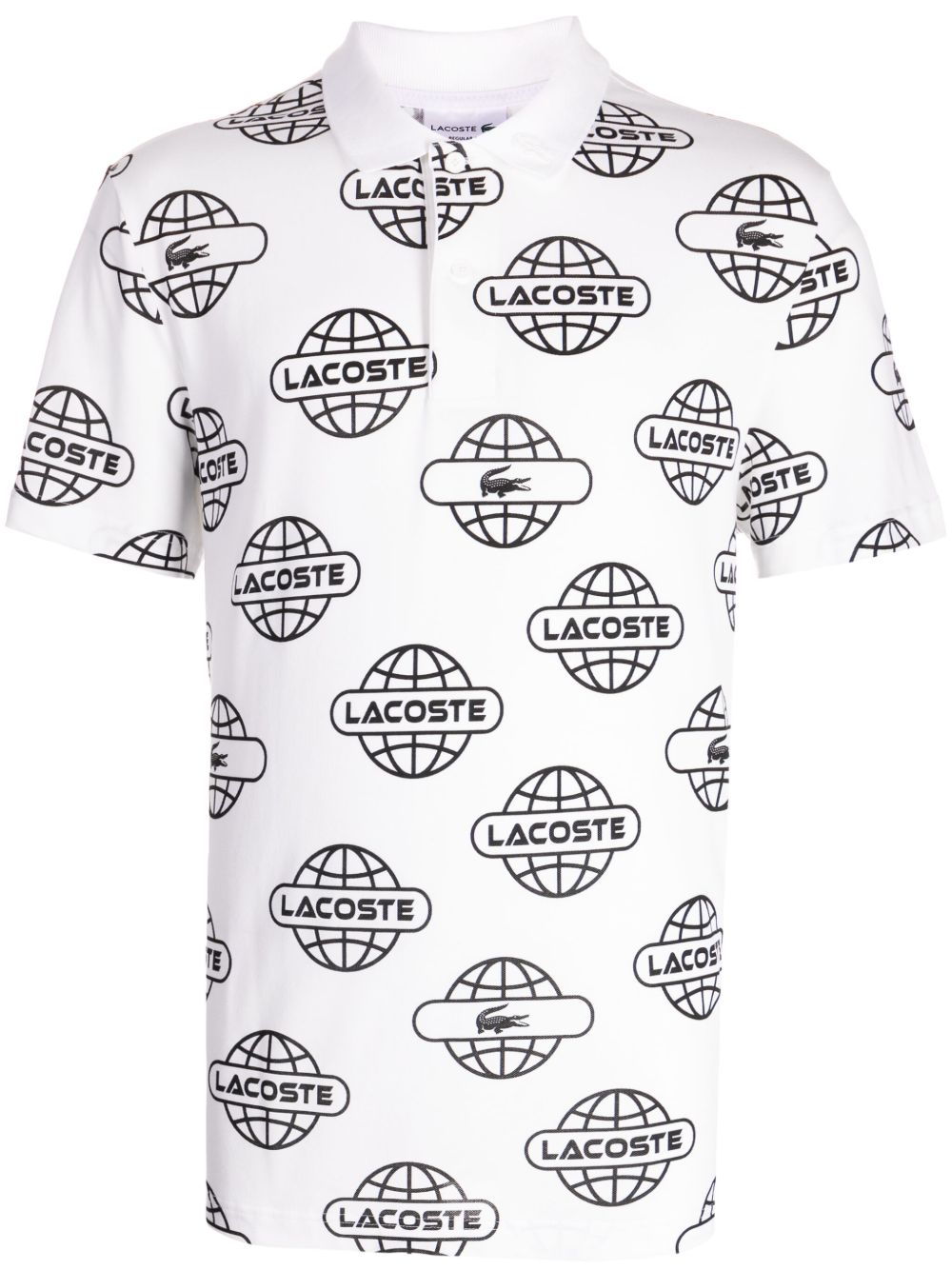 Lacoste Globe 印花polo衫 - 白色