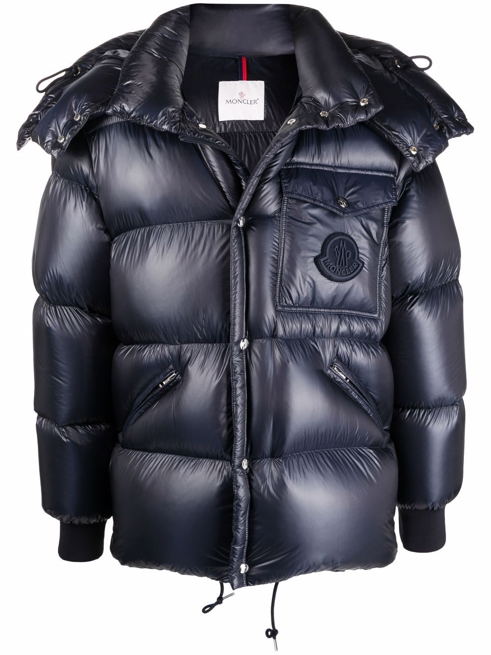 Moncler 可拆卸连帽填充外套 - 蓝色