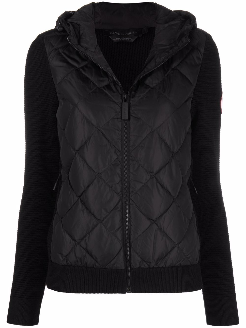 Canada Goose Hybridge 填充针织连帽衫 - 黑色
