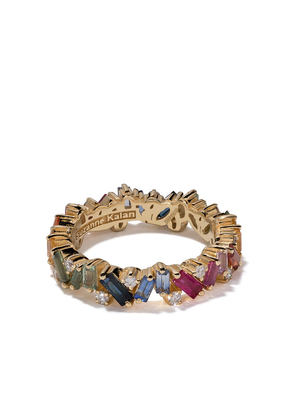 Suzanne Kalan Eternity Rainbow 18k金钻石与蓝宝石指环 - 金色