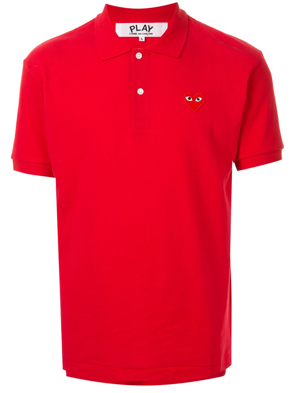 Comme Des Garçons Play logo刺绣polo衫 - 红色