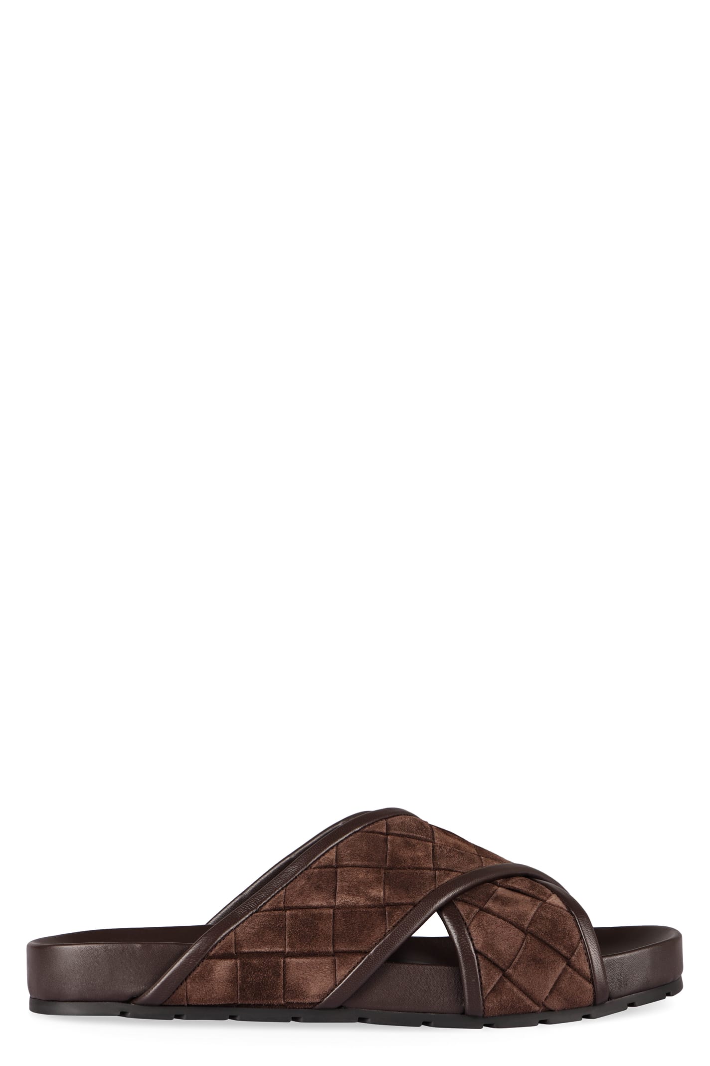 Bottega Veneta Tarik Leather And Rubber Slides