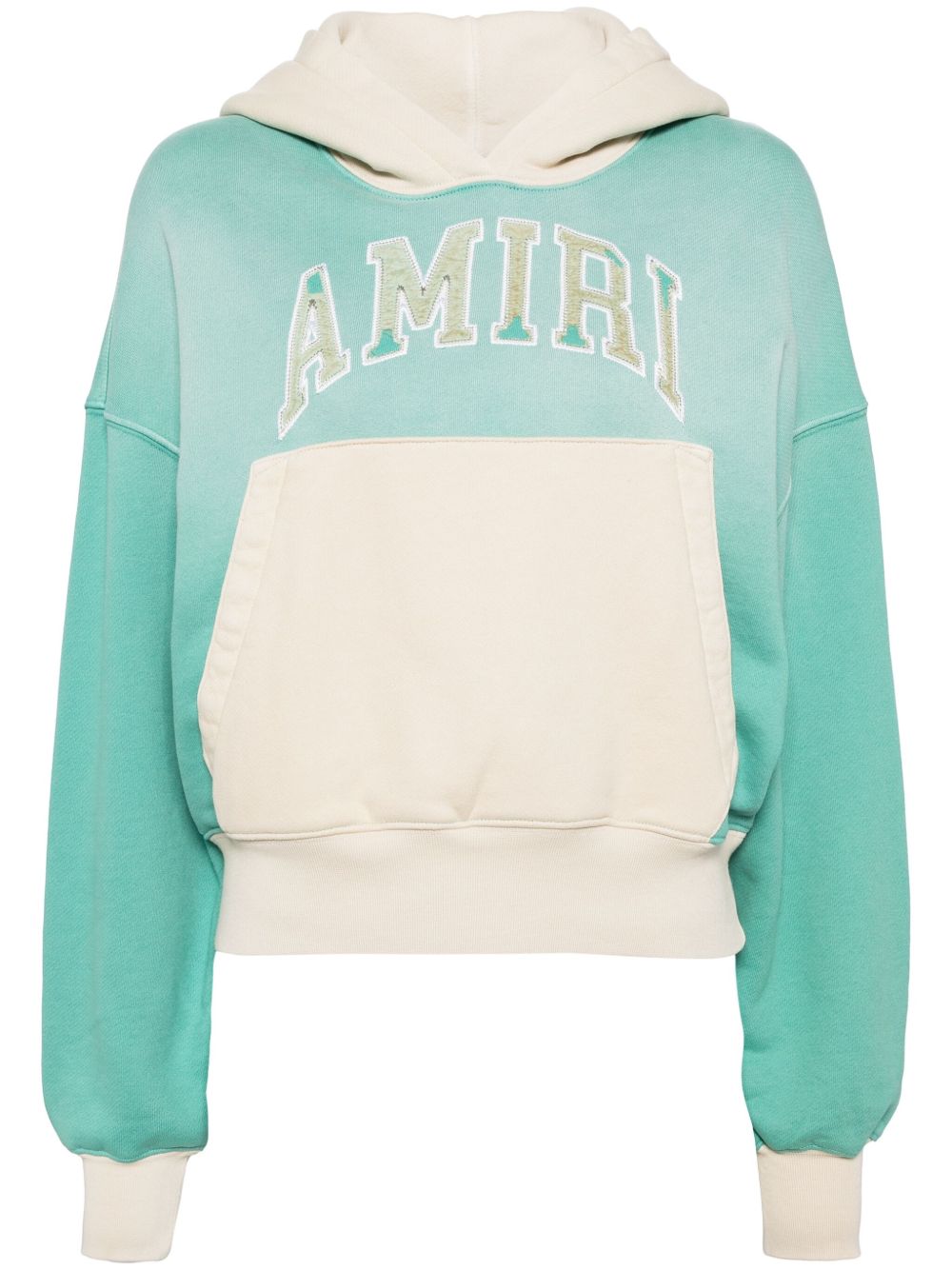 AMIRI logo刺绣连帽衫 - 蓝色