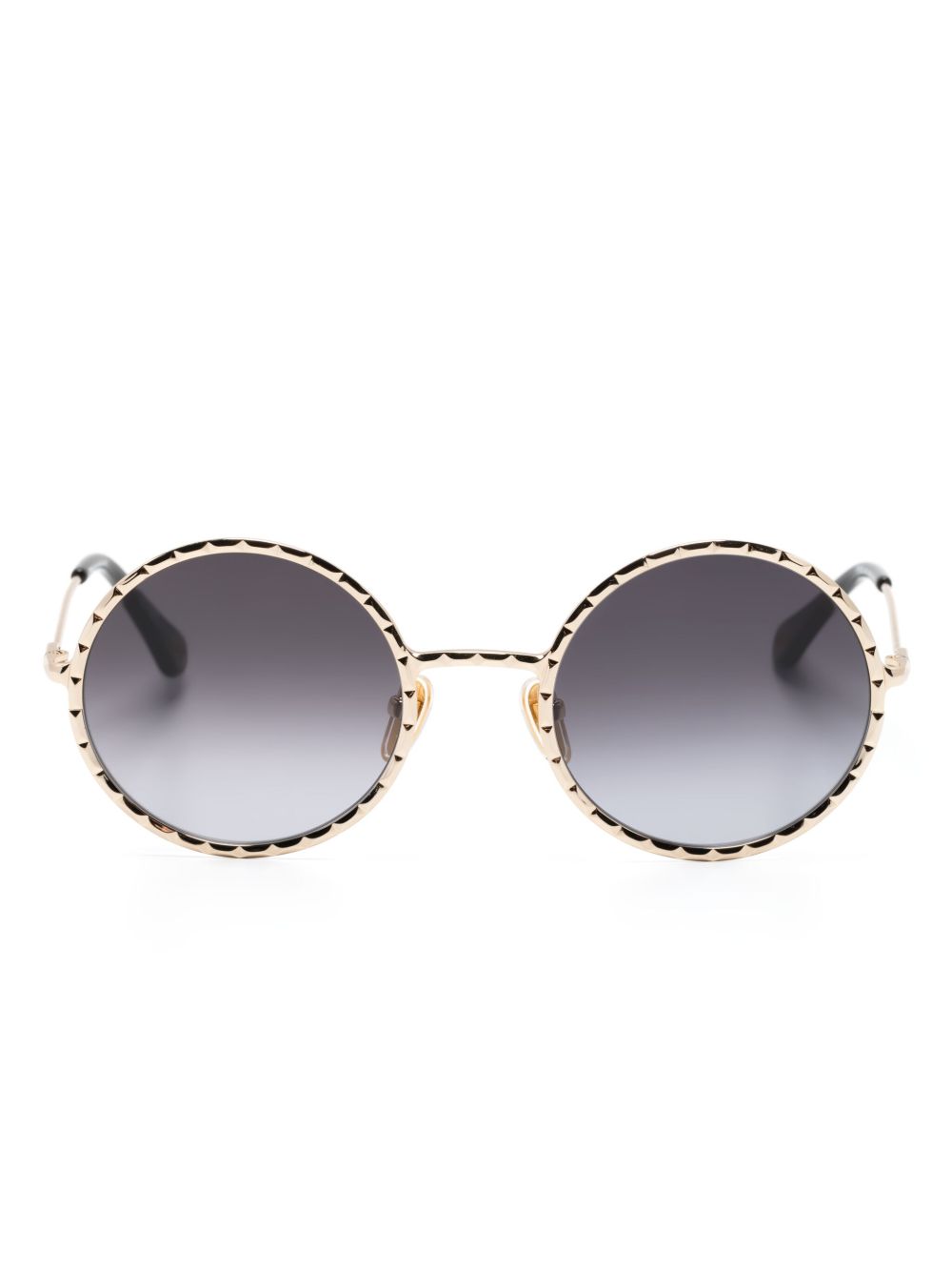 Chloé Eyewear 圆框太阳眼镜 - 金色