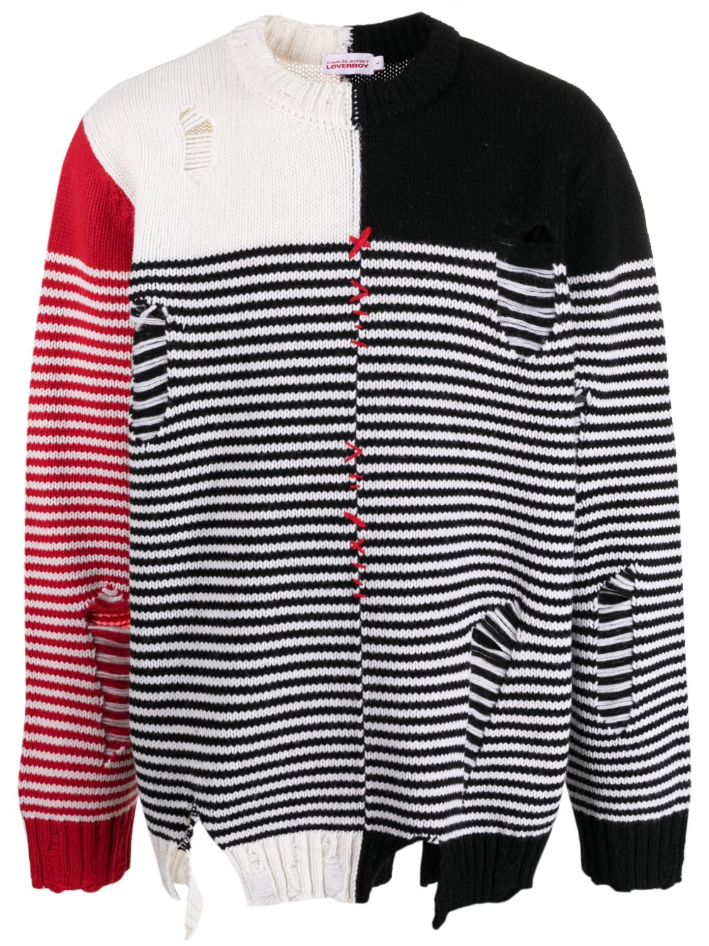 Charles Jeffrey Loverboy Mega Shred 仿旧效果毛衣 - 黑色