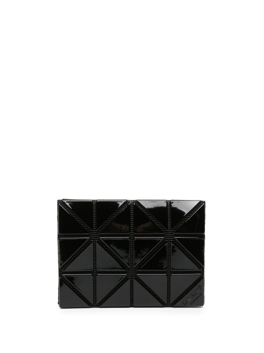 Bao Bao Issey Miyake 亮面人造皮革几何设计卡夹 - 黑色
