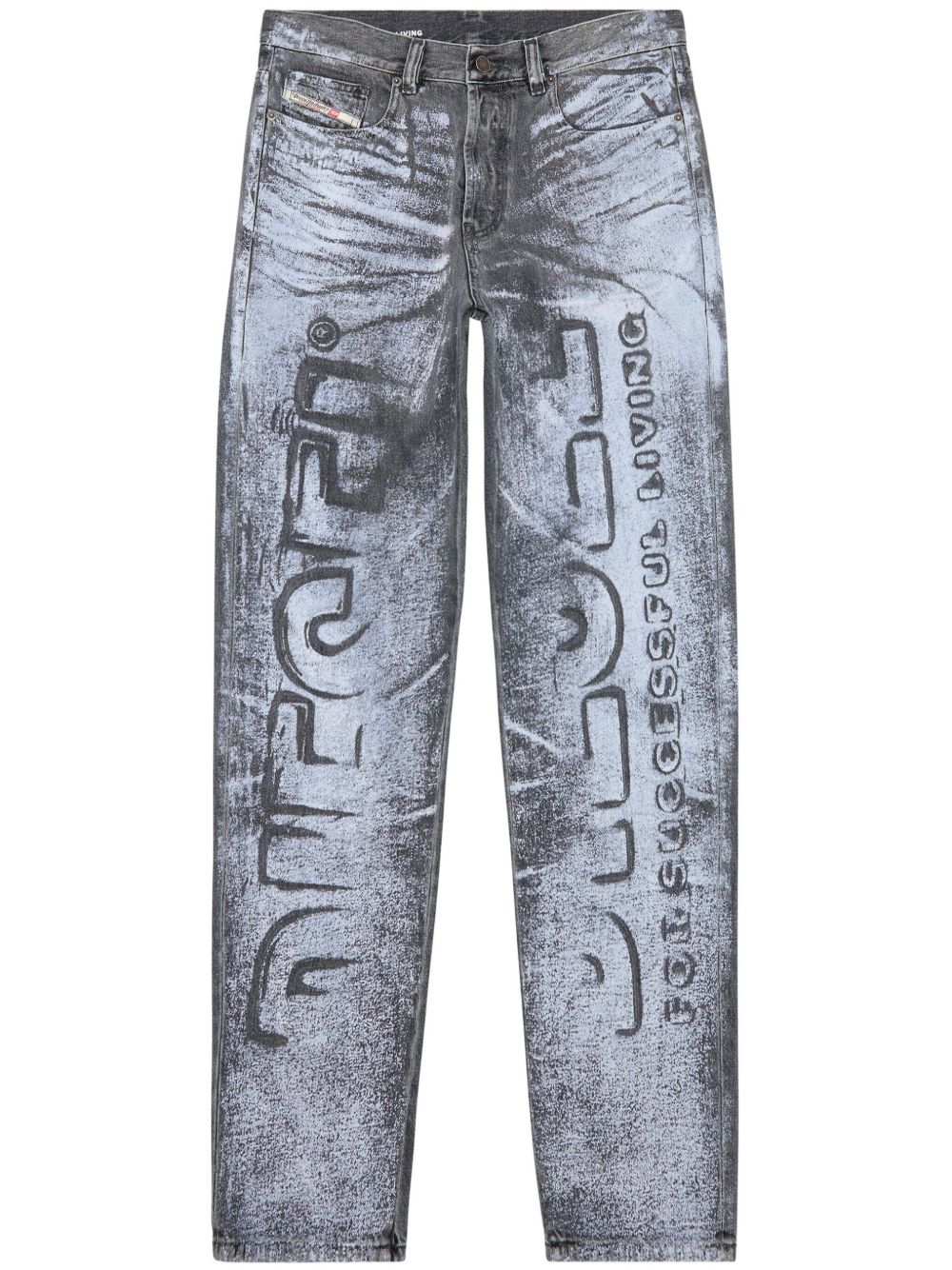 Diesel D-Macs logo印花牛仔裤（2010年典藏款） - 灰色