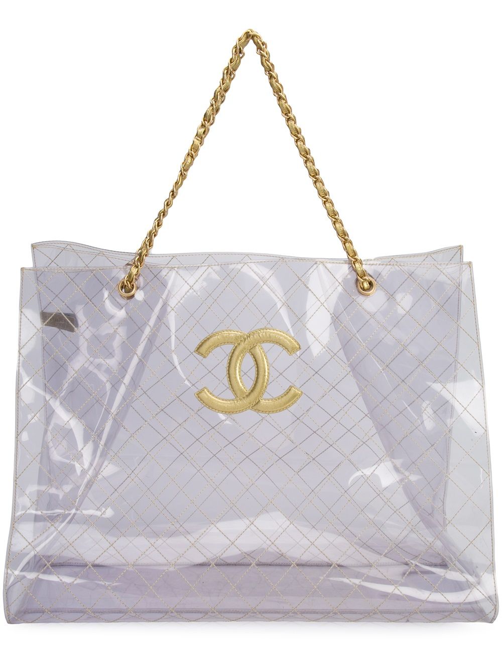 CHANEL Pre-Owned CC标志绗缝手提包 - 白色
