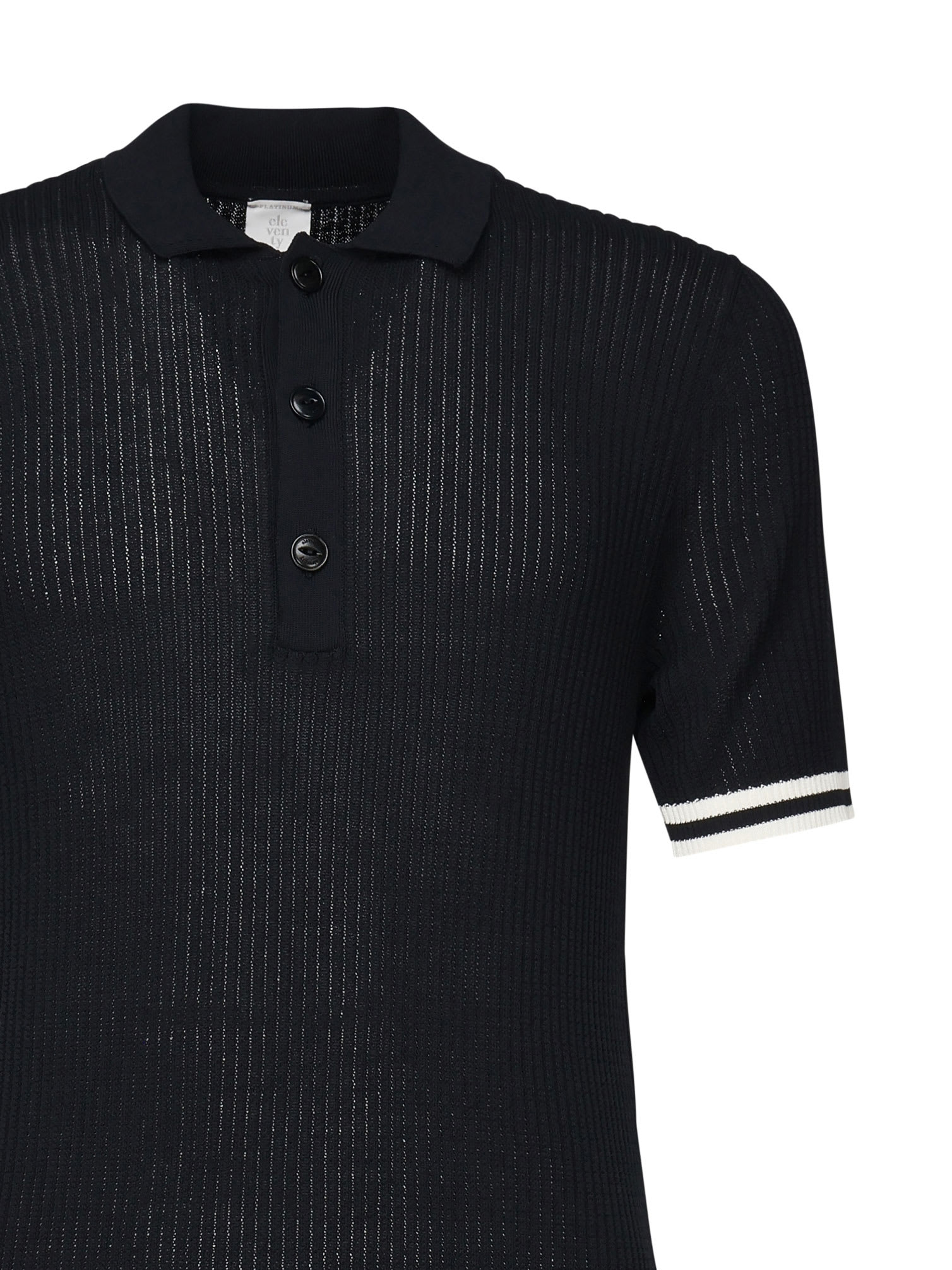 Eleventy Ribbed Polo Shirt