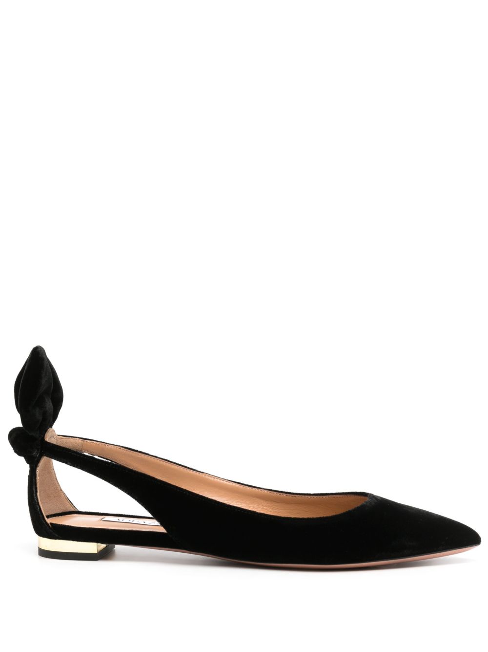 Aquazzura Deneuve 芭蕾舞平底鞋 - 黑色