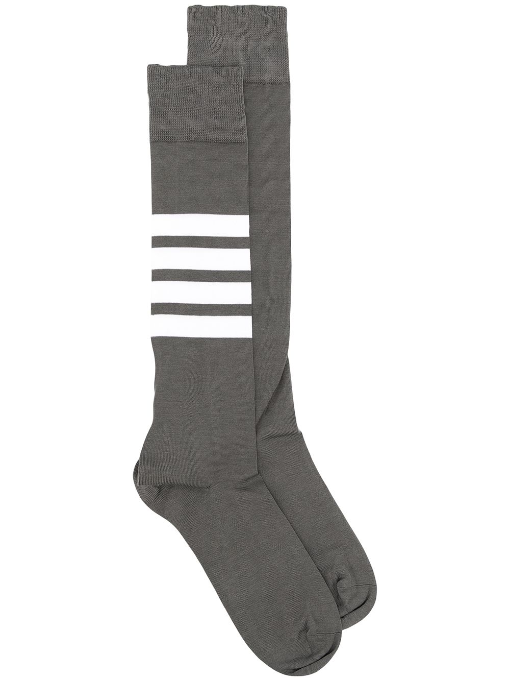 Thom Browne 4-Bar 条纹针织袜 - 灰色