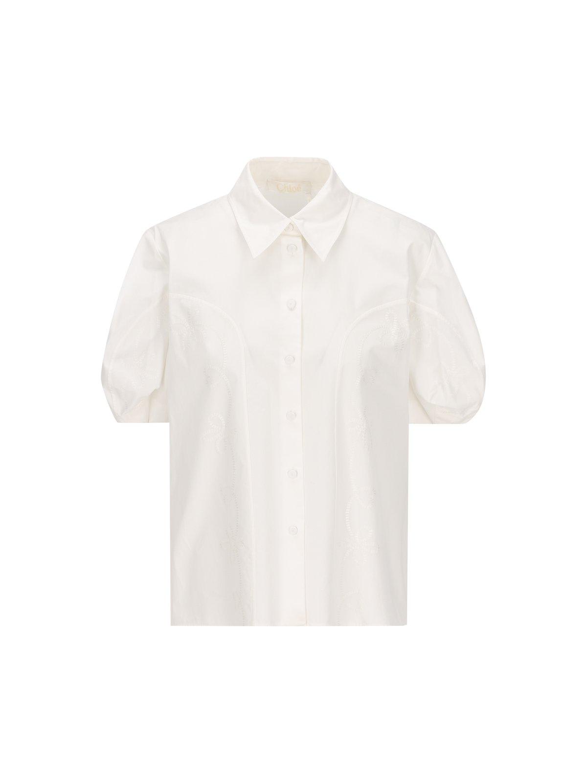Chloé 刺绣灯笼袖衬衫