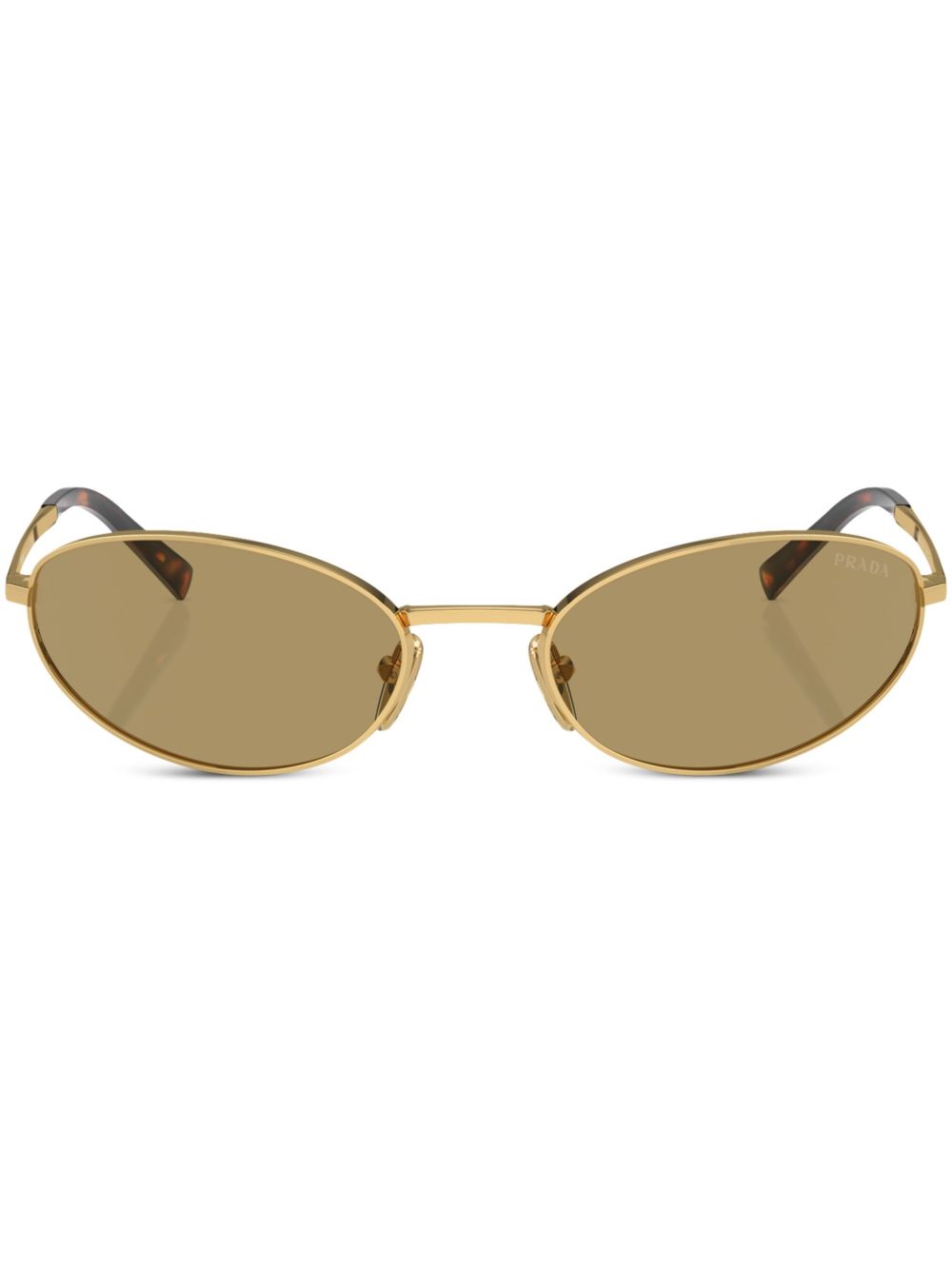 Prada Eyewear Prada PR A59S 椭圆框太阳眼镜 - 金色